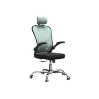 fauteuil de bureau hucoco jeana - fauteuil de bureau ergonomique - hauteur ajustable - bleu