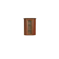 bibliothèque hucoco jaipur - vitrine d'angle salon/salle à manger - style classique marron