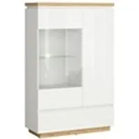 bibliothèque hucoco elois - vitrine double style scandinave salon/cabinet - blanc