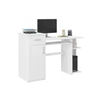 bureau droit hucoco bergen - bureau moderne d'ordinateur - 120x76x50 cm - bureau blanc