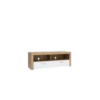 meubles tv hucoco adelaide - meuble tv style scandinave salon/chambre d'ado - blanc