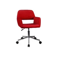 fauteuil de bureau hucoco anisa - chaise pivotante en velours élégant - chaise de bureau - rouge