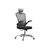 fauteuil de bureau hucoco jeana - fauteuil de bureau ergonomique - hauteur ajustable - gris