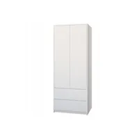 armoire hucoco bristol - armoire chambre bureau 63x55x180 cm - penderie blanc