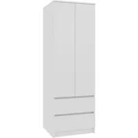 armoire hucoco bianca - armoire contemporaine chambre dressing - 180x90x51 cm - blanc
