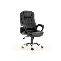 fauteuil de bureau hucoco kankyo - fauteuil de bureau en simili-cuir- hauteur ajustable - noir