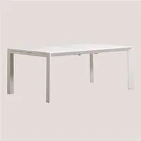 table de jardin sklum table de jardin extensible rectangulaire en aluminium (180-240x100 cm) starmi blanc