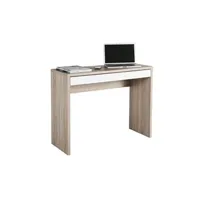 console office24 - bureau rectangulaire astra en chêne avec tiroir blanc
