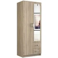 armoire hucoco roma - armoire compacte chambre bureau - penderie multifonctions sonoma
