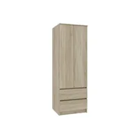 armoire hucoco eline - armoire contemporaine chambre dressing - 180x60x51 cm - sonoma