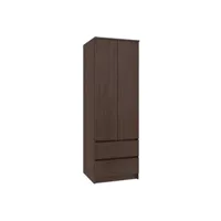 armoire hucoco eline - armoire moderne chambre dressing - 180x60x51 cm - meuble wenge