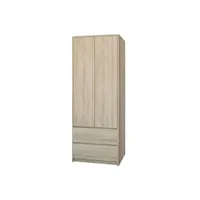 armoire hucoco bristol - armoire meuble chambre bureau 63x55x180 - penderie sonoma