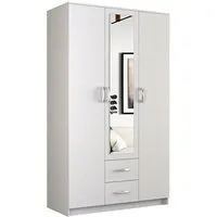 armoire hucoco roma - petite armoire chambre bureau - penderie multifonctions - blanc