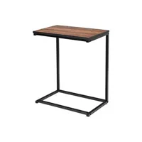 table d'appoint giantex table d'appoint marron 55 x 35 x 65 cm en forme u en bois mdf et métal au style industriel