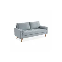 canapé droit alice s home canapé en tissu gris clair 3 places scandinave fixe droit pieds bois