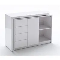 bureau droit pegane table de bureau rectangulaire coloris blanc brillant - longueur 108 x hauteur 77 x profondeur 42 cm - -