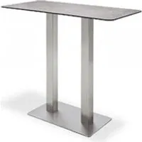table haute pegane table bar avec plateau céramique mocca avec piètement acier brossé - l120 x h105 x p60 cm --