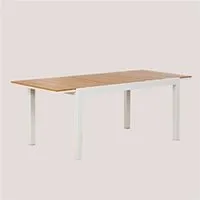 table de jardin sklum table de jardin extensible rectangulaire en aluminium (150-197x90 cm) saura blanc