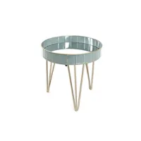 table d'appoint pegane table d'appoint en métal coloris gris-bleu-bronze - h 40 x ø 41 cm --