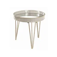 table d'appoint pegane table d'appoint en métal coloris gris - bronze - h 50 x ø 51 cm --
