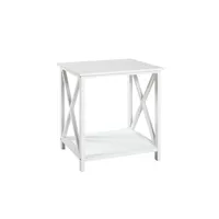 table d'appoint pegane table d'appoint coloris blanc en mdf - l 40 x p 40 x h 45 cm --