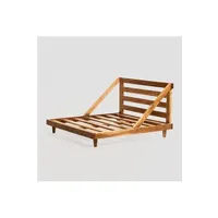 futon sklum base pour canapé modulable (100x100 cm) yebel bois rustique