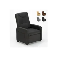 fauteuil de relaxation le roi du relax - fauteuil design relax inclinable avec repose-pieds en tissu anna, couleur: noir