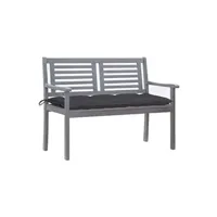 ensemble table et chaises vidaxl banc de jardin 2 places avec coussin 120 cm gris eucalyptus