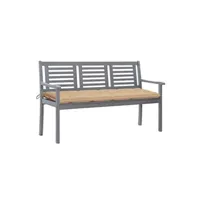 ensemble table et chaises vidaxl banc de jardin 3 places avec coussin 150 cm gris eucalyptus
