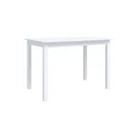 table à manger vidaxl table de salle à manger blanc 114x71x75 cm bois d'hévéa massif