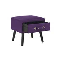 table de chevet vidaxl table de chevet violet foncé 40x35x40 cm velours