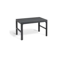 table de jardin keter allibert by - salon de jardin sanremo lyon 6 places - table basse 2 positions - imitation rotin tresse - gris graphite