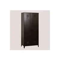 armoire sklum armoire vestiaire 2 portes en métal pohpli noir 180 cm