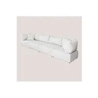 canapé d'angle sklum canapé modulable 4 pièces avec 2 fauteuils d'angle kata beige crème 75 cm