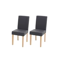 chaise mendler 2x chaise de salle à manger littau simili cuir gris mat pieds clairs
