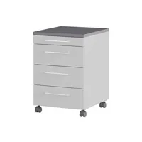 armoire de bureau maison et styles caisson à roulettes 4 tiroirs gris clair et gris foncé - firo