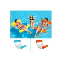 bouée et matelas gonflable hobby tech [lot de 2] hamac gonflable pour piscine orange et bleu