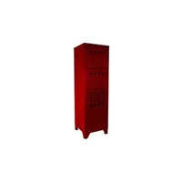 armoire de bureau pierre-henry - colonne de rangement en acier 3 portes rouge