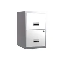 armoire de bureau pierre-henry - colonne de rangement basse en acier 2 tiroirs alu et blanc (tiroirs)