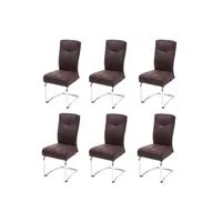 chaise mendler 6x chaise de salle à manger hwc-g56, textile aspect daim brun