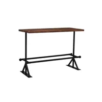 table haute helloshop26 table haute mange debout bar bistrot bois massif de récupération marron 150 cm