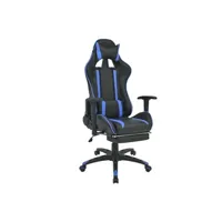 fauteuil de bureau helloshop26 fauteuil chaise chaise de bureau inclinable avec repose-pied bleu