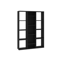 armoire vidaxl séparateur de pièce/bibliothèque noir 100x24x140 cm aggloméré