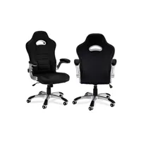 fauteuil de bureau furnhouse ibbe design speedy pivotant chaise de bureau en simili cuir similicuir noir ergonomique fauteuil de bureau à roulettes fonction bascule et réglable