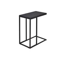 table d'appoint giantex table basse noir 28 x 48 x 58,5cm en métal et bois avec cadre métallique