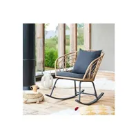 fauteuil de jardin hesperide fauteuil à bascule extérieur cherone hespéride - gris