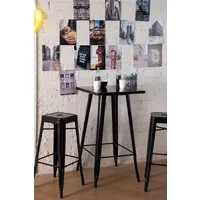 ensemble table et chaises sklum lot avec une table haute lix + 2 tabourets hauts lix noir cm