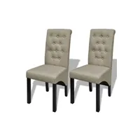 chaise helloshop26 2 chaises de cuisine salon salle à manger design beiges