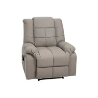 fauteuil de relaxation homcom fauteuil luxe de relaxation et massage inclinaison dossier repose-pied réglable revêtement synthétique gris