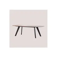 table à manger sklum table de salle à manger ovale en bois (240x100 cm) onar noir 75 cm